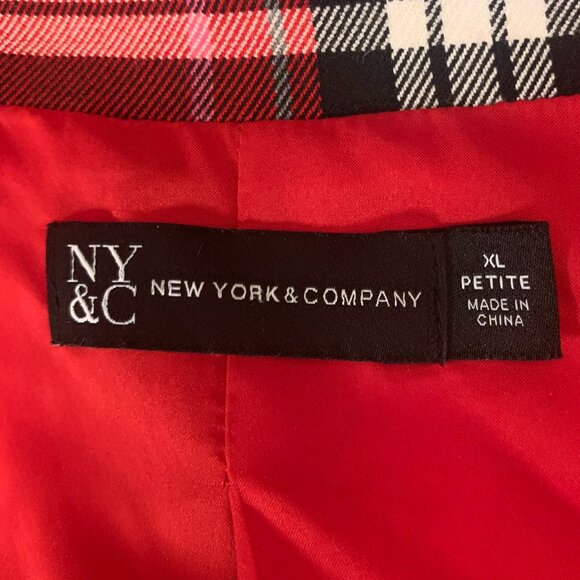 ❤️HP🌺🌟NY&C Haymarket Check Red Blazer XL Petite (ECU) - Picture 7 of 10
